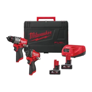 Kit M12 FUEL™ Trapano con percussione + Avvitatore ad impulsi ½″ F (12V) Milwaukee M12 FPP2X2-402X